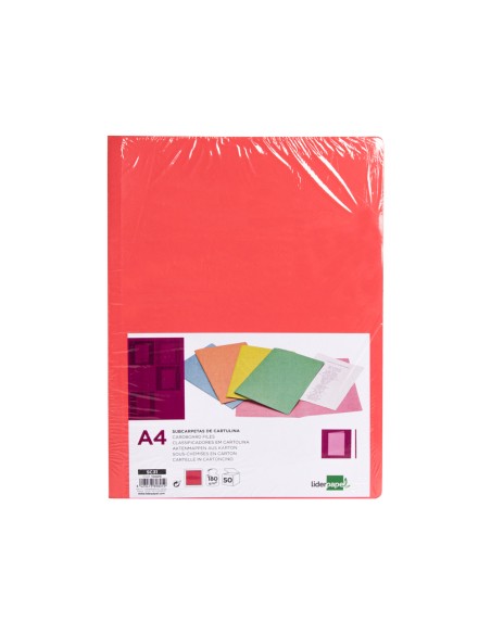 Subcarpeta liderpapel a4 rojo pastel 180g m2