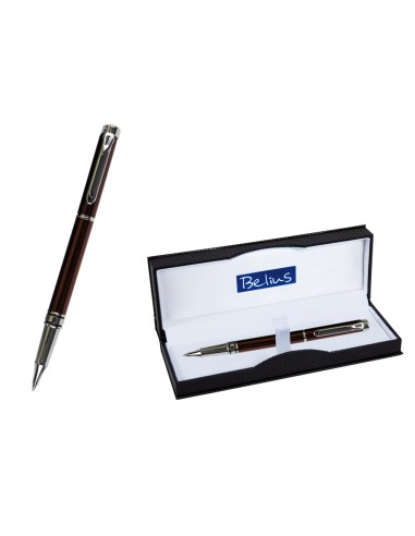 Roller belius nuremberg rojo punta 05 mm tinta azul en estuche