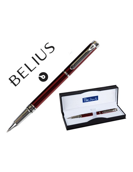 Roller belius nuremberg rojo punta 05 mm tinta azul en estuche