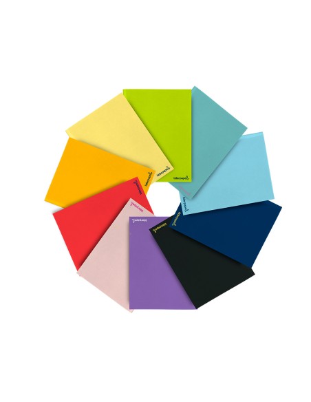 Libreta liderpapel smart a4 tapa blanda 80 hojas 60g m2 cuadro 5 mm con margen colores surtidos