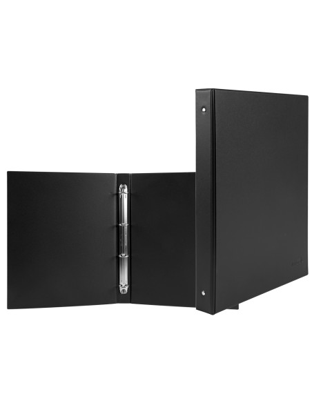 Carpeta liderpapel 4 anillas 25 mm redodas plastico folio color negro