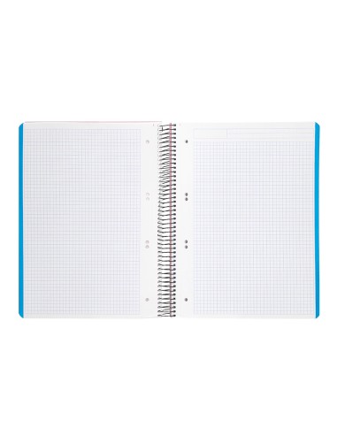 Cuaderno espiral liderpapel a5 micro wonder tapa plastico 120h 90g cuadro 5mm 5 bandas 6 taladros color rosa