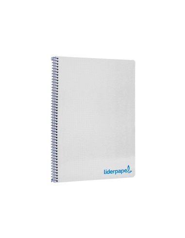 Cuaderno espiral liderpapel a4 wonder tapa plastico 80h 90gr cuadro 4mm con margen color gris