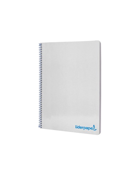 Cuaderno espiral liderpapel a4 wonder tapa plastico 80h 90gr cuadro 4mm con margen color gris