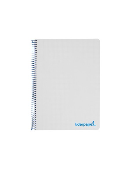 Cuaderno espiral liderpapel a4 wonder tapa plastico 80h 90gr cuadro 4mm con margen color gris