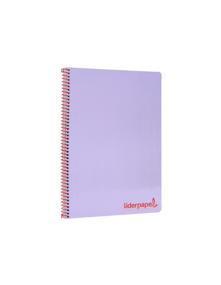Cuaderno espiral liderpapel a4 wonder tapa plastico 80h 90gr cuadro 4mm con margen color violeta
