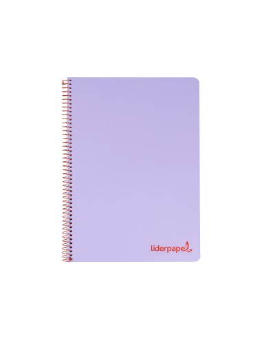 Cuaderno espiral liderpapel a4 wonder tapa plastico 80h 90gr cuadro 4mm con margen color violeta