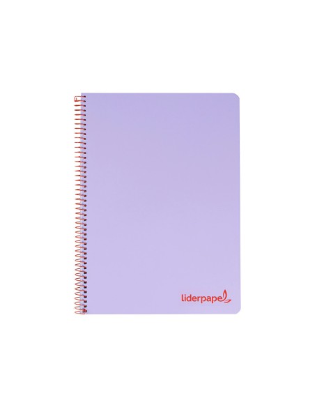 Cuaderno espiral liderpapel a4 wonder tapa plastico 80h 90gr cuadro 4mm con margen color violeta