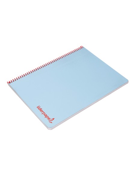 Cuaderno espiral liderpapel a4 wonder tapa plastico 80h 90gr cuadro 4mm con margen color azul
