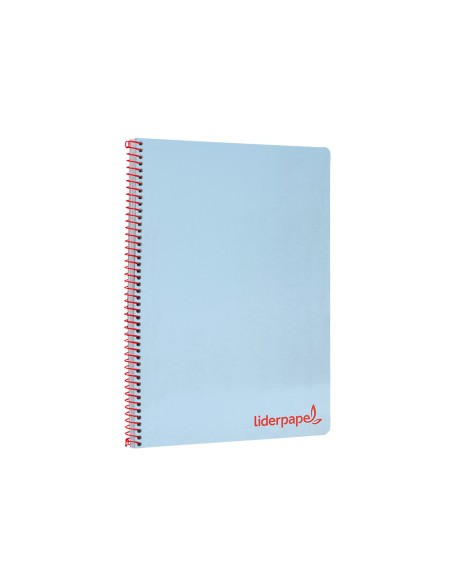 Cuaderno espiral liderpapel a4 wonder tapa plastico 80h 90gr cuadro 4mm con margen color azul