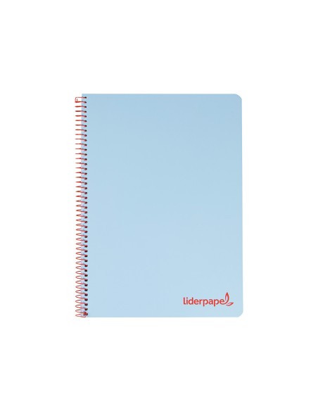 Cuaderno espiral liderpapel a4 wonder tapa plastico 80h 90gr cuadro 4mm con margen color azul