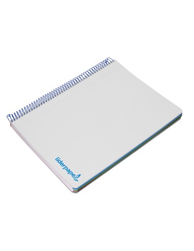 Cuaderno espiral liderpapel a4 micro wonder tapa plastico 120h 90 gr cuadro 5 mm 5 bandas 4 taladros color gris