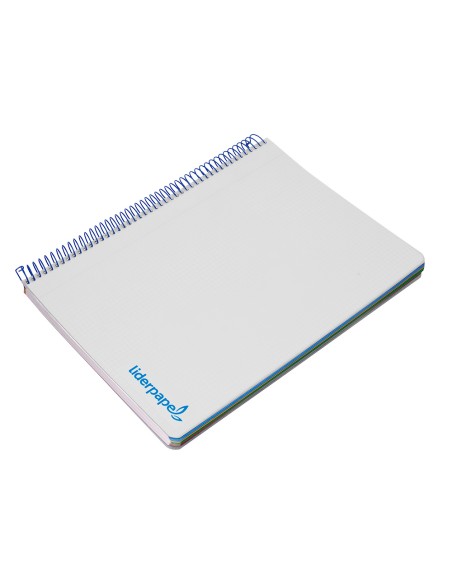 Cuaderno espiral liderpapel a4 micro wonder tapa plastico 120h 90 gr cuadro 5 mm 5 bandas 4 taladros color gris