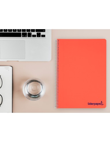 Cuaderno espiral liderpapel a4 wonder tapa plastico 80h 90gr rayado horizontal con margen colores surtidos