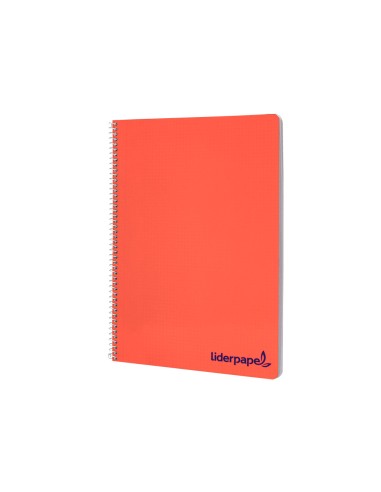 Cuaderno espiral liderpapel a4 wonder tapa plastico 80h 90gr cuadro 3mm con margen colores surtidos