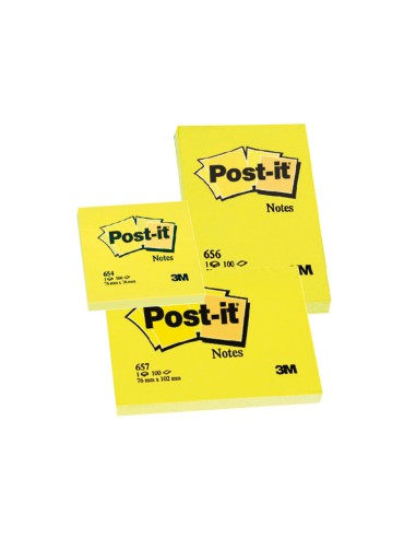 Bloc de notas adhesivas quita y pon post it 76x127 mm con 100 hojas 655