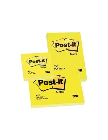 Bloc de notas adhesivas quita y pon post it 76x76 mm con 100hojas