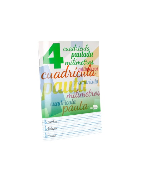 Libreta liderpapel pautaguia tapa cartoncillo 32 hojas din a4 70 gr cuadriculado pautado 4 mm