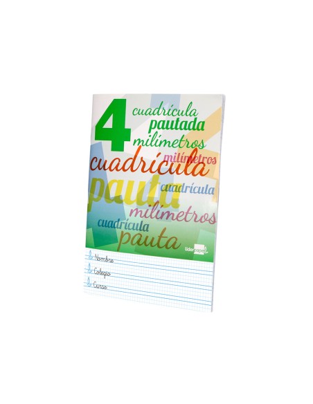 Libreta liderpapel pautaguia tapa cartoncillo 32 hojas din a4 70 gr cuadriculado pautado 4 mm