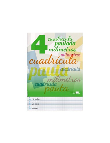 Libreta liderpapel pautaguia tapa cartoncillo 32 hojas din a4 70 gr cuadriculado pautado 4 mm