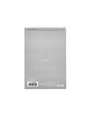 Cuaderno espiral liderpapel bolsillo dieciseiavo apaisado witty tapa dura dura 80h 60 grcuadro 4 mm colores stdos