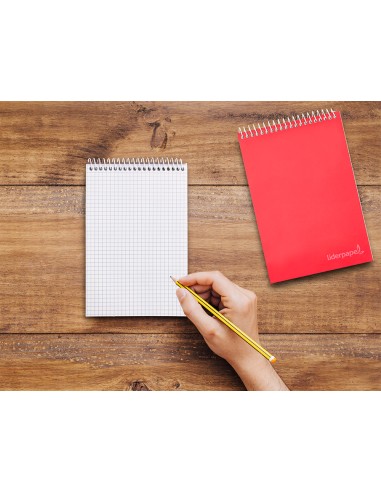 Cuaderno espiral liderpapel bolsillo octavo apaisado witty tapadura 80h 75gr cuadro 4 mm colores surtidos