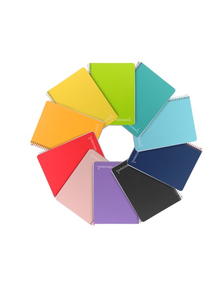 Cuaderno espiral liderpapel cuarto witty tapa dura 80h 75gr milimetrado 2mm colores surtidos