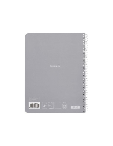 Cuaderno espiral liderpapel cuarto smart tapa blanda 80h 60gr liso sin margen colores surtidos