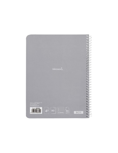 Cuaderno espiral liderpapel cuarto smart tapa blanda 80h 60gr pauta 35mm con margen colores surtidos