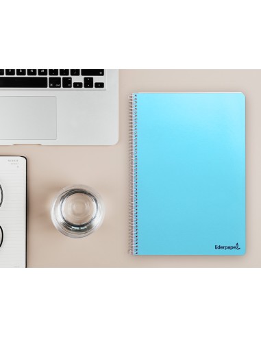 Cuaderno espiral liderpapel folio smart tapa blanda 80h 60gr rayado n 46 colores surtidos