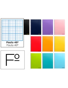 Cuaderno espiral liderpapel folio smart tapa blanda 80h 60gr rayado n 46 colores surtidos
