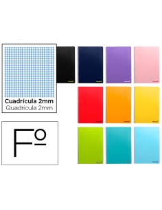 Cuaderno espiral liderpapel folio smart tapa blanda 80h 60gr milimetrado 2mm colores surtidos