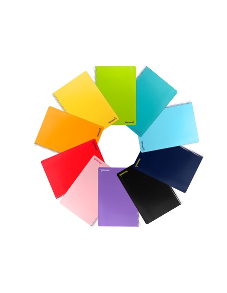 Cuaderno espiral liderpapel folio smart tapa blanda 80h 60gr pauta 25mm con margen colores surtidos