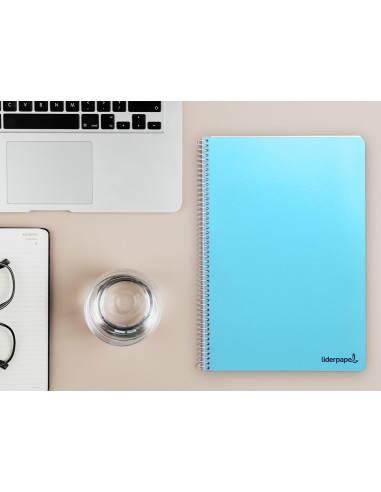 Cuaderno espiral liderpapel folio smart tapa blanda 80h 60gr pauta 35mm con margen colores surtidos