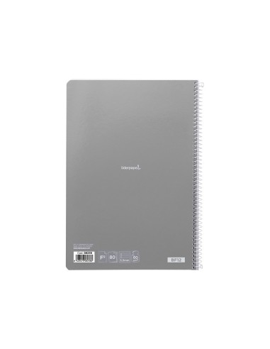 Cuaderno espiral liderpapel folio smart tapa blanda 80h 60gr pauta 35mm con margen colores surtidos