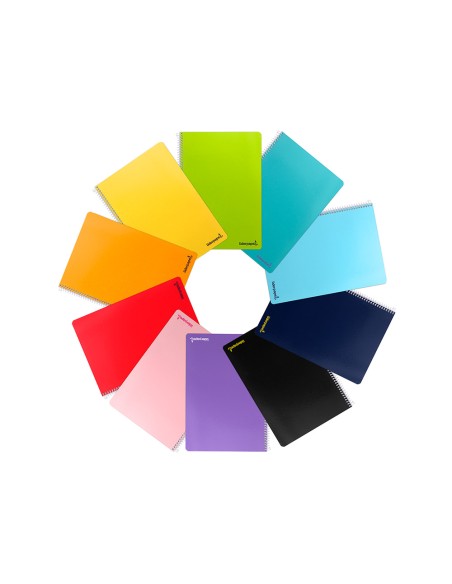 Cuaderno espiral liderpapel folio smart tapa blanda 80h 60gr pauta 35mm con margen colores surtidos