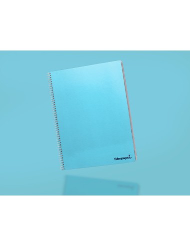 Cuaderno espiral liderpapel folio smart tapa blanda 80h 60gr cuadro 5 mm con margen colores surtidos