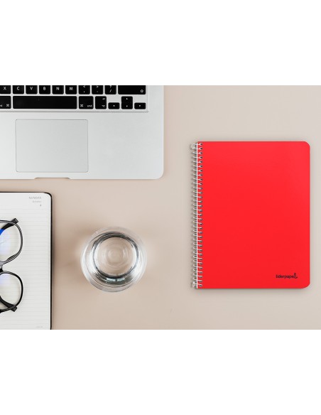 Cuaderno espiral liderpapel a5 micro smart tapa blanda 80h60gr horizontal 7mm doble margen 6 taladros colores