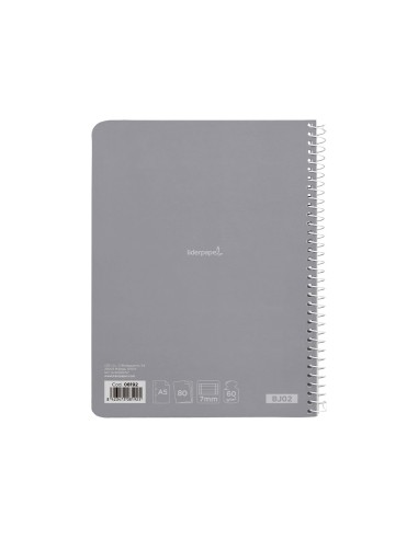 Cuaderno espiral liderpapel a5 micro smart tapa blanda 80h60gr horizontal 7mm doble margen 6 taladros colores
