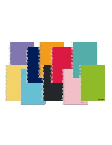Cuaderno espiral liderpapel a5 micro smart tapa blanda 80h60gr horizontal 7mm doble margen 6 taladros colores