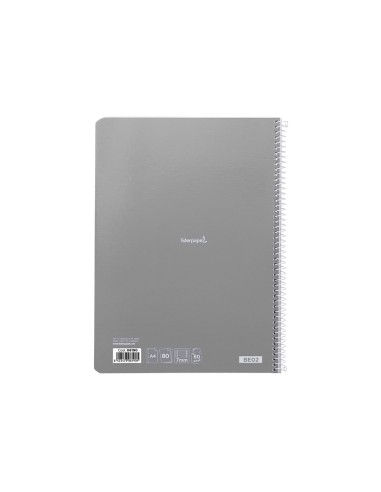 Cuaderno espiral liderpapel a4 micro smart tapa blanda 80h60gr horizontal 7mm doble margen 4 taladros colores