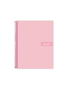 Cuaderno espiral liderpapel a4 micro crafty tapa forrada 120h 90 gr cuadro 5 mm 5 bandas 4 colores color rosa