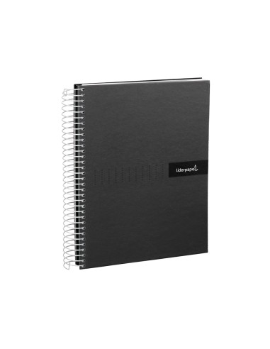 Cuaderno espiral liderpapel a4 micro crafty tapa forrada 120h 90 gr cuadro 5 mm 5 bandas 4 colores color negro