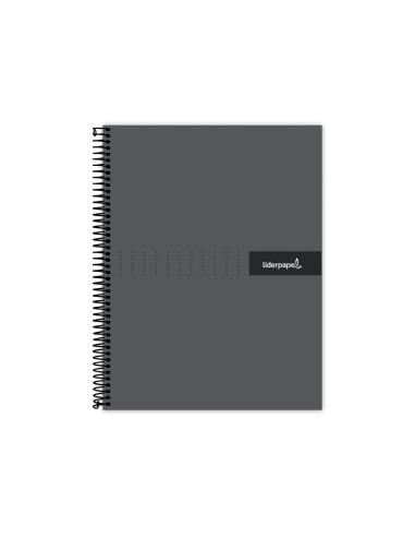Cuaderno espiral liderpapel a4 micro crafty tapa forrada 120h 90 gr cuadro 5 mm 5 bandas 4 colores color negro
