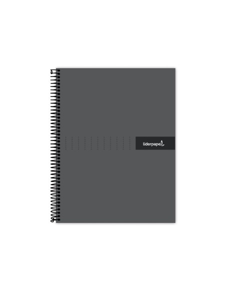Cuaderno espiral liderpapel a4 micro crafty tapa forrada 120h 90 gr cuadro 5 mm 5 bandas 4 colores color negro
