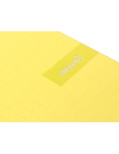 Cuaderno espiral liderpapel a4 micro crafty tapa forrada 120h 90gr cuadro 5mm 5 bandas 4 taladros color amarillo