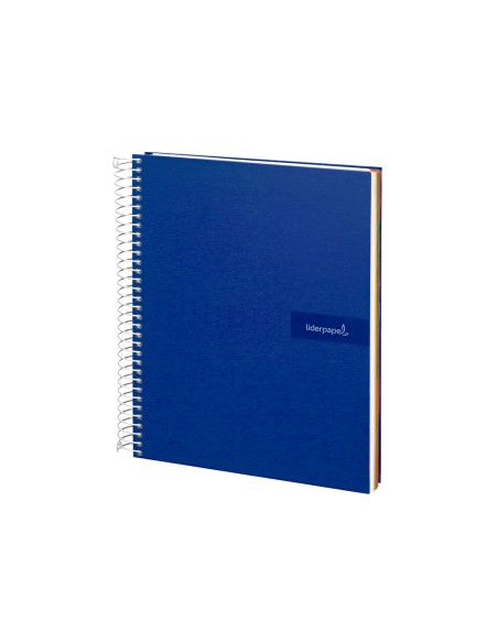 Cuaderno espiral liderpapel a4 micro crafty tapa forrada 120h 90 gr cuadro 5 mm 5 bandas 4 colores color azul