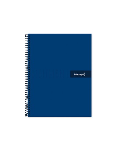 Cuaderno espiral liderpapel a4 micro crafty tapa forrada 120h 90 gr cuadro 5 mm 5 bandas 4 colores color azul