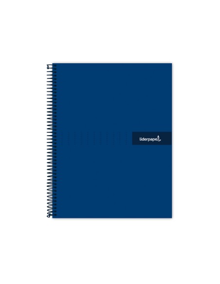 Cuaderno espiral liderpapel a4 micro crafty tapa forrada 120h 90 gr cuadro 5 mm 5 bandas 4 colores color azul