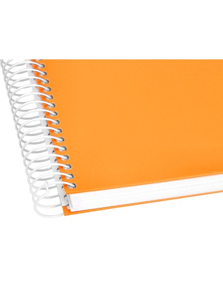 Cuaderno espiral liderpapel a4 micro crafty tapa forrada 120h 90 gr cuadro 5 mm 5 bandas 4 colores color naranja
